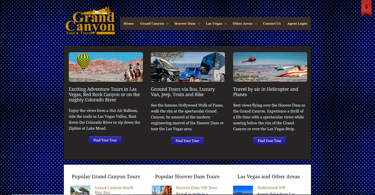 Screenshot of the original homepage.